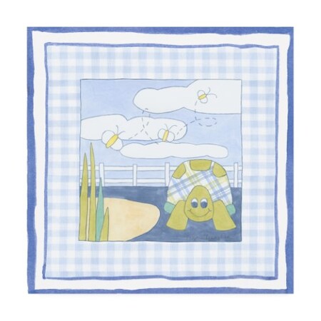 Trademark Fine Art Megan Meagher 'Turtle with Plaid II Childrens Art' Canvas Art, 35x35 WAG16080-C3535GG